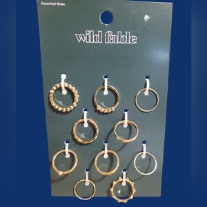 Set of 10 Gold Tone Rings